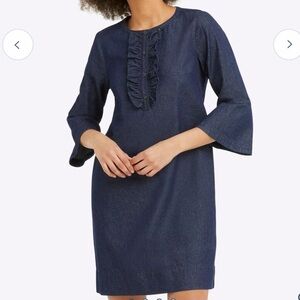 Draper James Chambray Ruffle Shift Dress